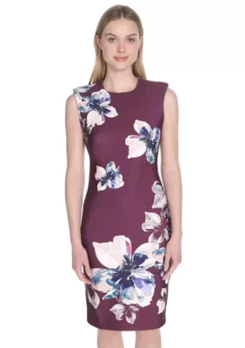Women's Floral Printed Sheath Dress