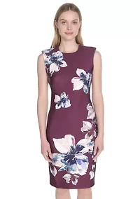 Women's Floral Printed Sheath Dress