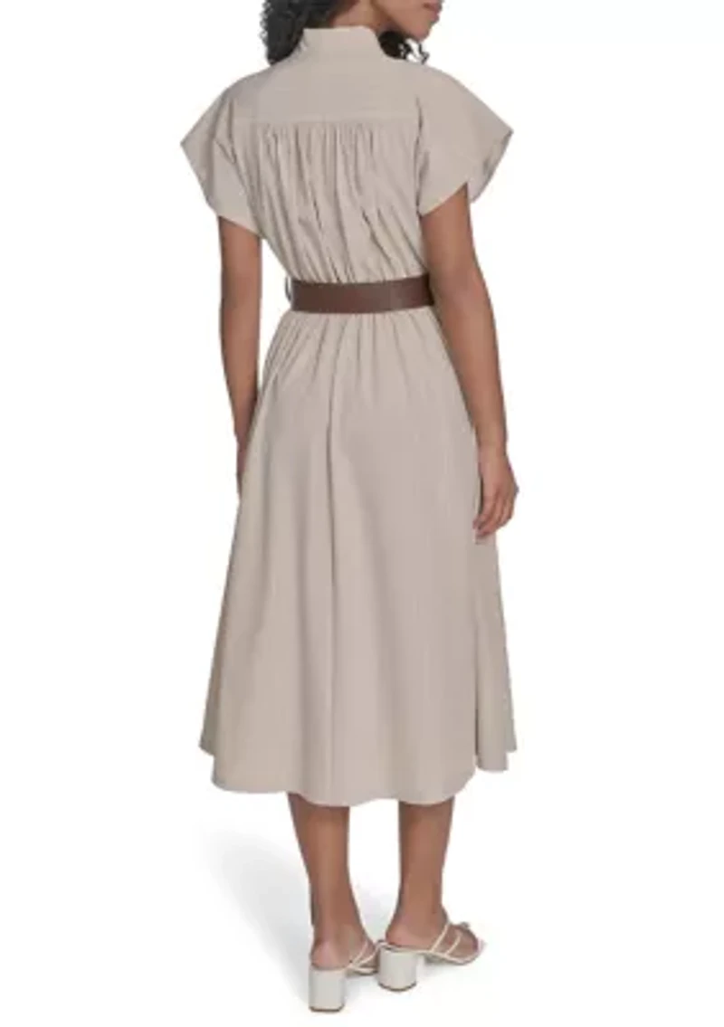 Women's Belted A-Line Dress