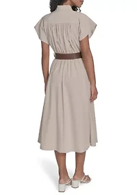 Women's Belted A-Line Dress