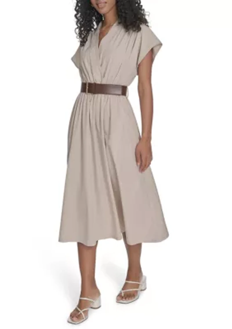 Women's Belted A-Line Dress