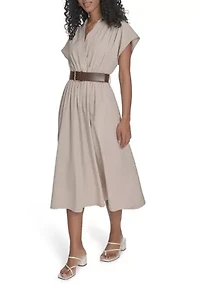 Women's Belted A-Line Dress