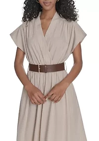 Women's Belted A-Line Dress
