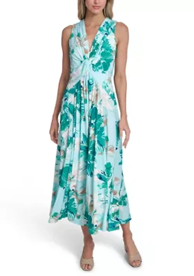 Women's Sleeveless Chiffon Print A-Line Dress