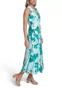 Women's Sleeveless Chiffon Print A-Line Dress