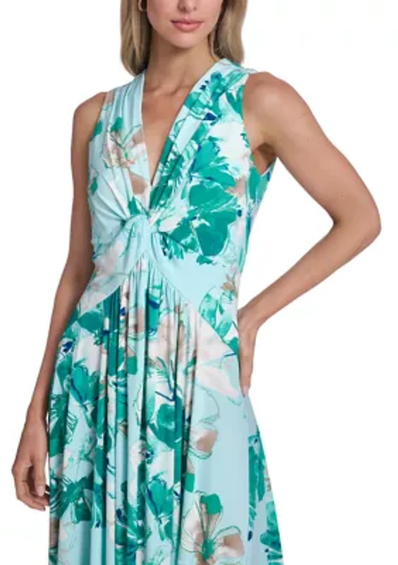 Women's Sleeveless Chiffon Print A-Line Dress