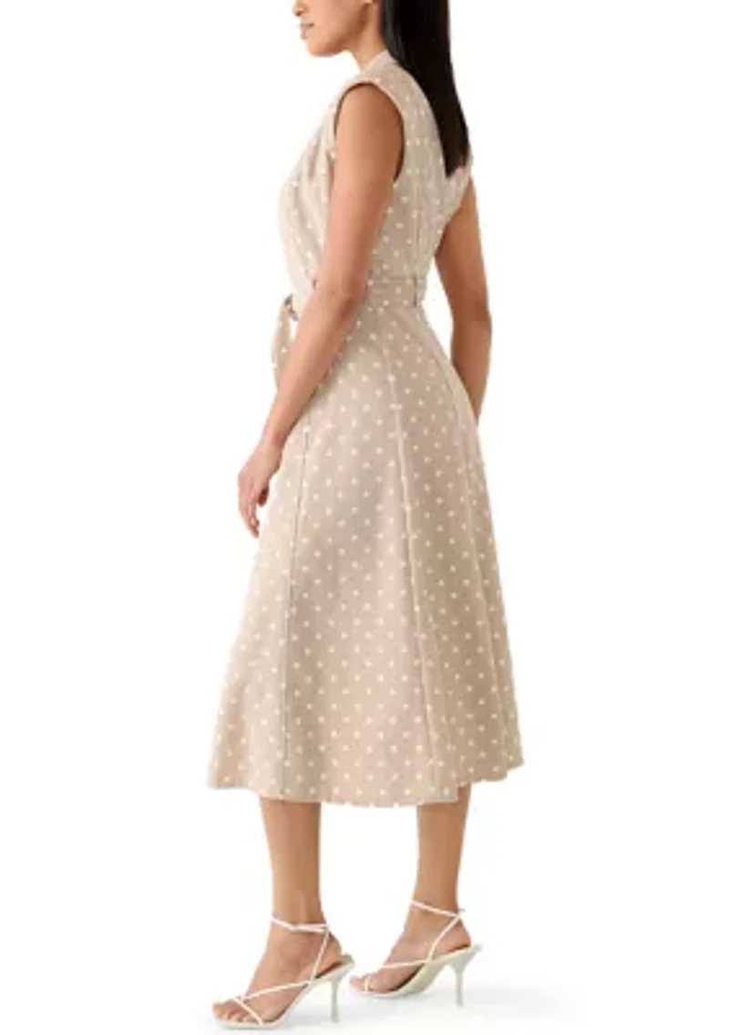 Women's Sleeveless Scuba Printed Shirtdress