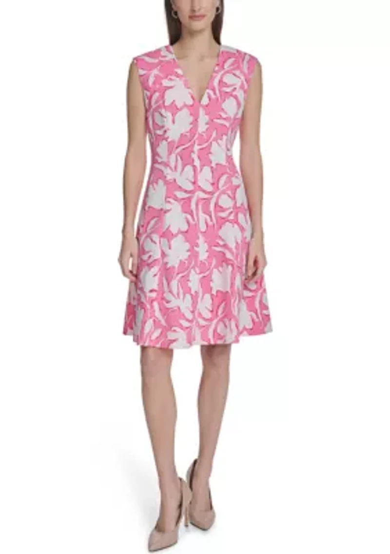 Women's Sleeveless Printed A-Line Dress