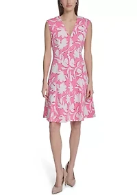 Women's Sleeveless Printed A-Line Dress