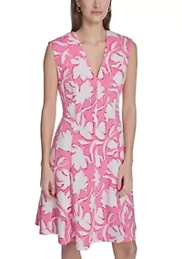 Women's Sleeveless Printed A-Line Dress