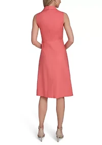 Women's Sleeveless Solid Shirtdress
