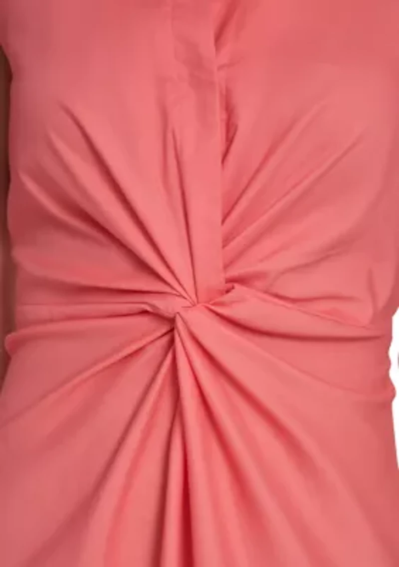 Women's Sleeveless Solid Shirtdress