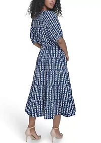 Women's Crepe Printed Tiered A-Line Dress