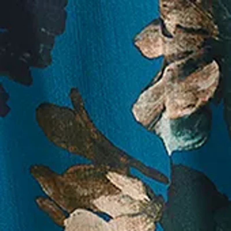 Plus Long Sleeve V-Neck Abstract Print Fit and Flare Dress