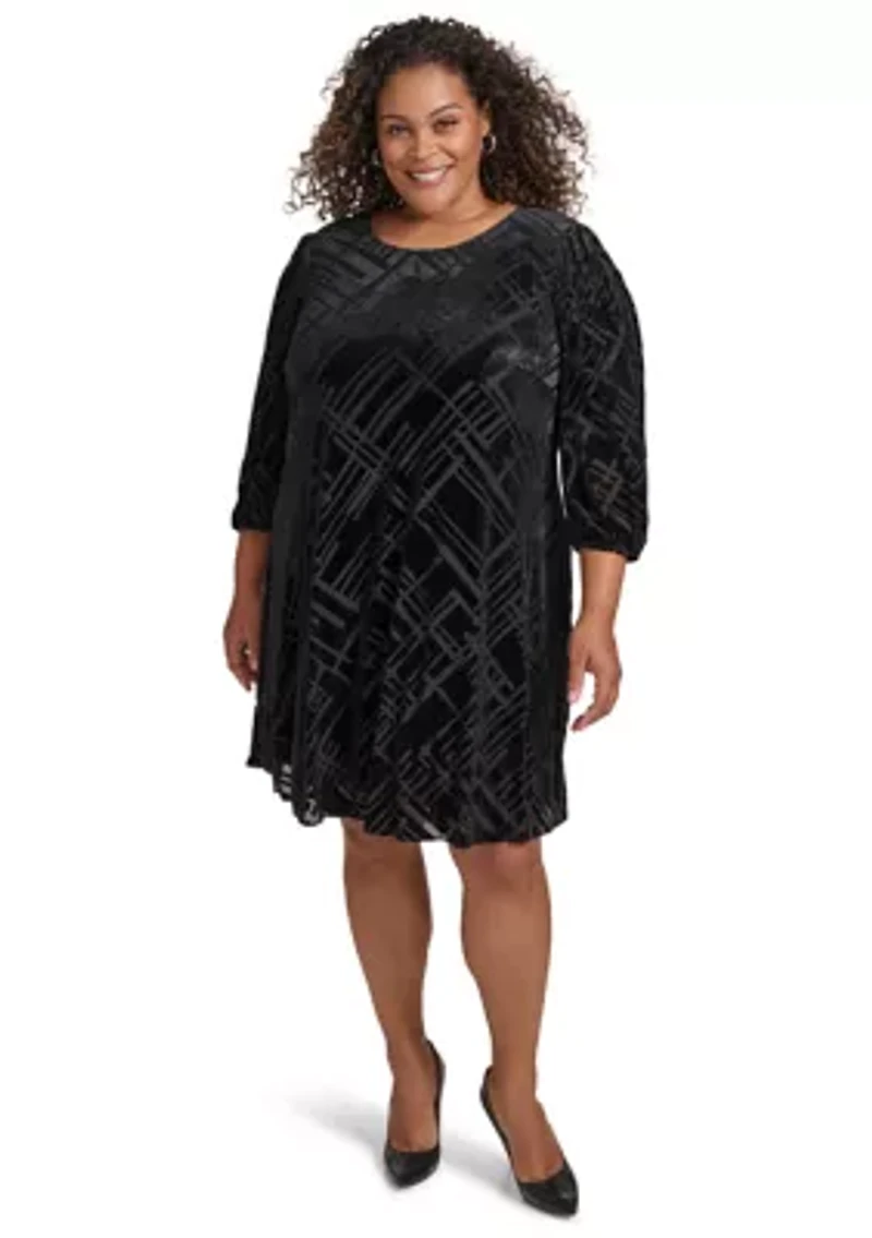Plus Geo Printed A-Line Dress