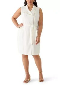 Plus Scuba Sleeveless Shift Dress