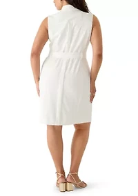 Plus Scuba Sleeveless Shift Dress