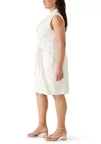 Plus Scuba Sleeveless Shift Dress