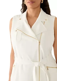 Plus Scuba Sleeveless Shift Dress