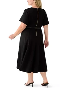 Plus Scuba Crepe Midi Dress