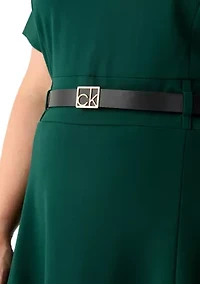 Plus Scuba Crepe Midi Dress