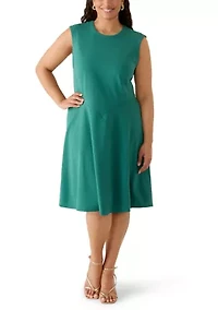 Women's Scuba Sleeveless Shift Dress
