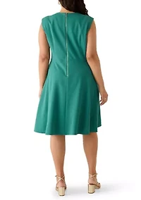 Women's Scuba Sleeveless Shift Dress