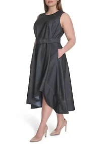 Plus Chambray Fit and Flare Dress