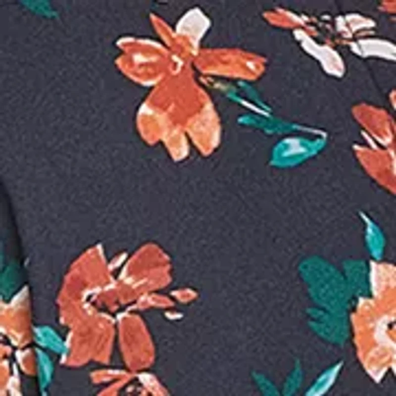 Plus Floral Printed Fit and Flare Crepe Dress