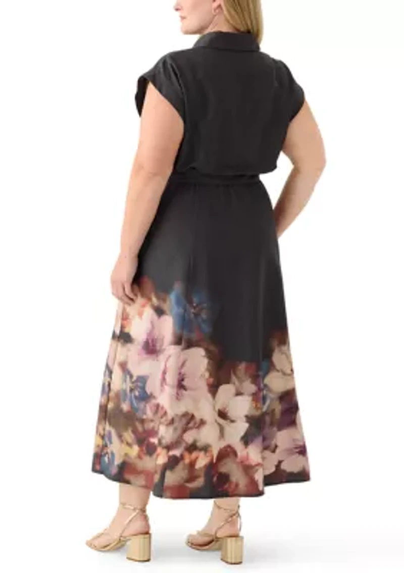 Plus Floral Print Maxi Dress