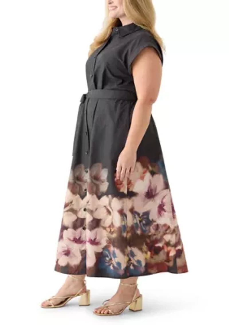 Plus Floral Print Maxi Dress