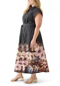 Plus Floral Print Maxi Dress