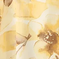 Plus Short Sleeve Printed Chiffon V-Neck Midi Dress