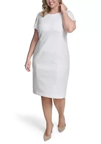 Plus Solid Scuba Midi Dress