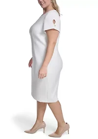 Plus Solid Scuba Midi Dress