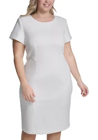 Plus Solid Scuba Midi Dress