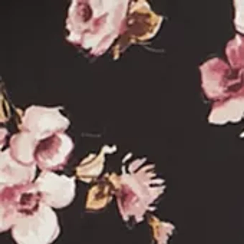 Plus Blouson Sleeve Cinched Cuff Floral Mini Dress