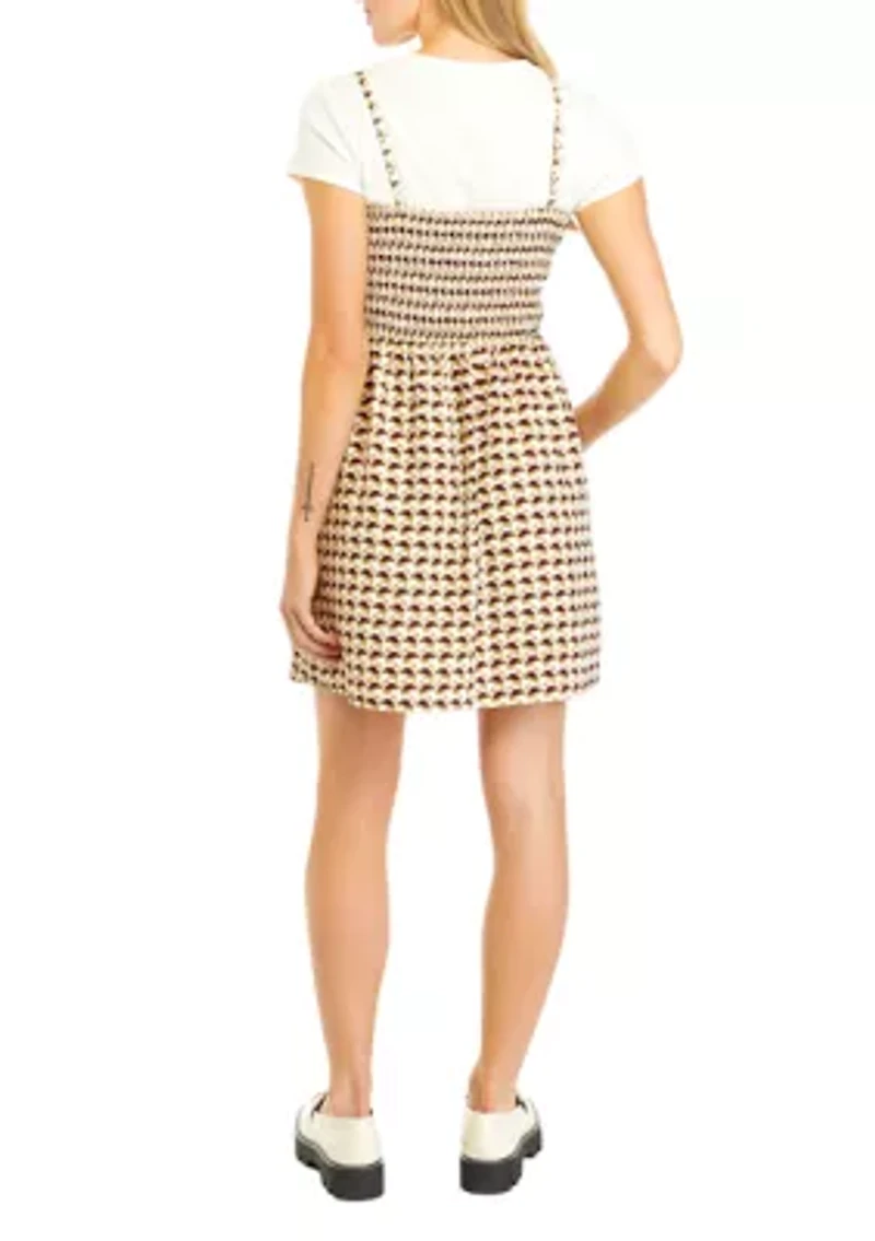 Juniors' Short Sleeve Shirt and Shift Dress Set