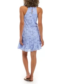 Juniors' Halter Lace Dress