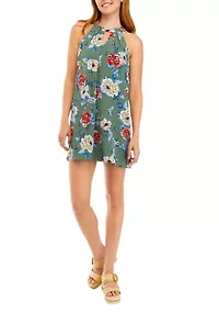 Juniors' Sleeveless Keyhole Halter Dress