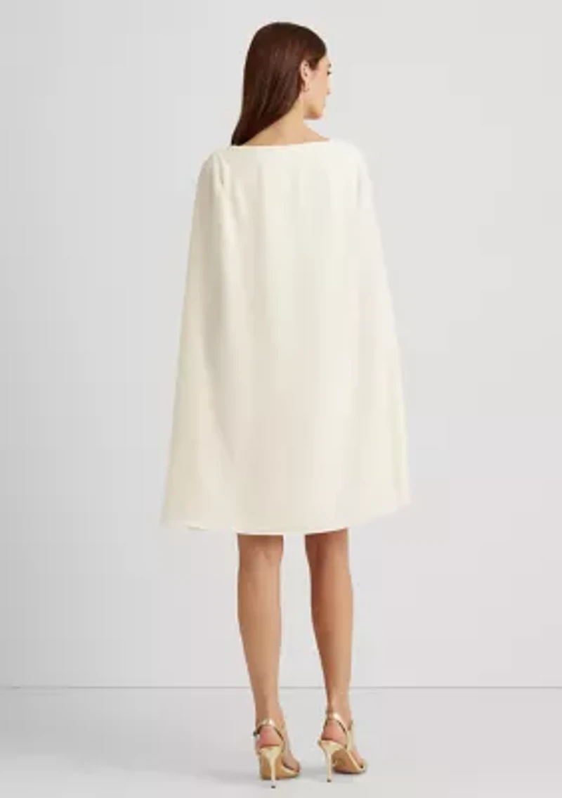 Cape Georgette Cocktail Dress