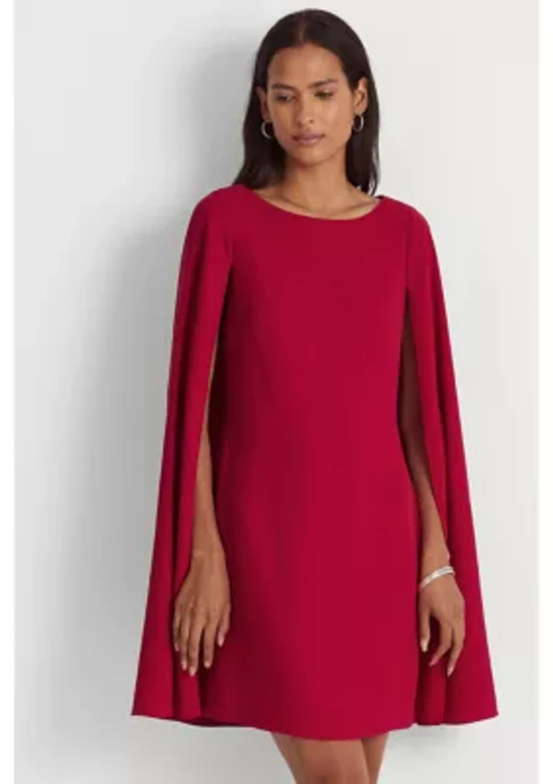 Cape Georgette Cocktail Dress