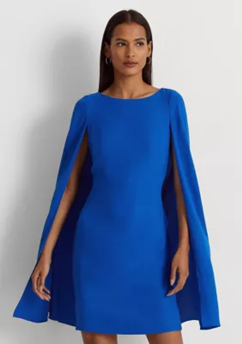 Cape Georgette Cocktail Dress