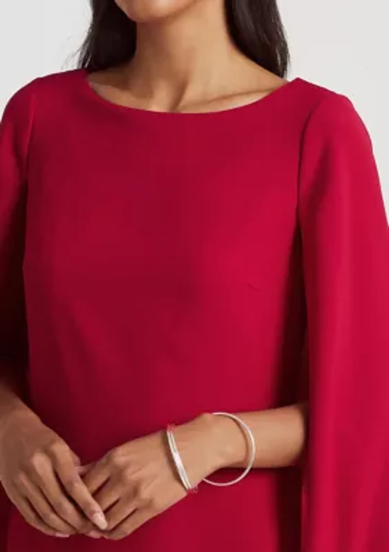 Cape Georgette Cocktail Dress