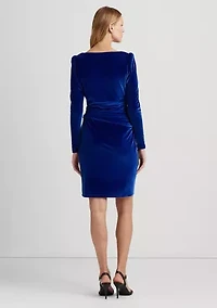 Velvet Puff-Sleeve Cocktail Dress