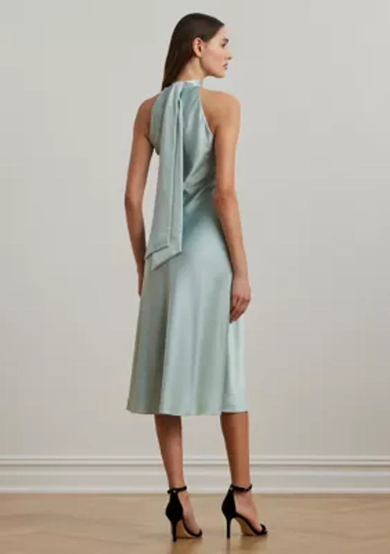 Women's Satin Charmeuse Halter Cocktail Dress