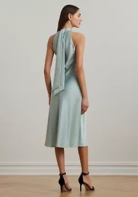 Women's Satin Charmeuse Halter Cocktail Dress