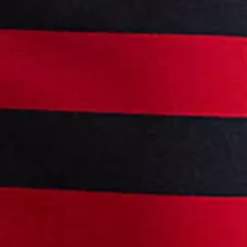 Striped Cotton Blend Ribbed Dress