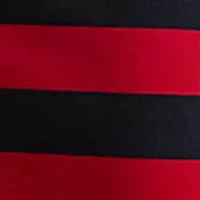 Striped Cotton Blend Ribbed Dress