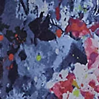 Print Ruffle Trim Georgette Midi Dress